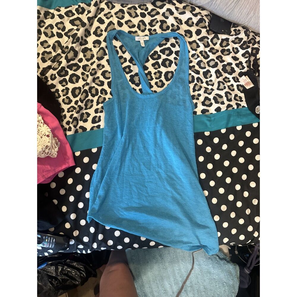 dELiA*s Turquoise Tank Top Womens Small Twist Back Y2K Cami Sleeveless